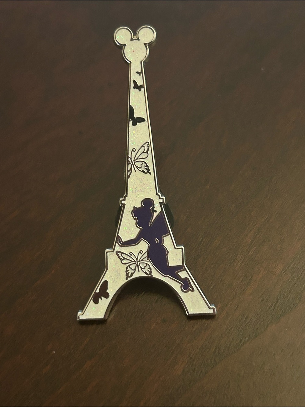 Disney Paris Eiffel Tower Silhouette Enamel Trading Pin